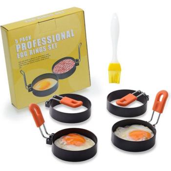 Set de 5 Anillos Cocineros con Mango Antiadherente y Cepillo de Aceite