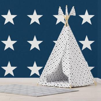 Carta da Parati Star Blu/Nero