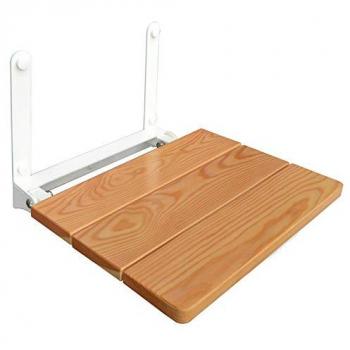 Sedile Doccia a Parete Pieghevole 32 x 35 Seduta in Legno Massello di Larice