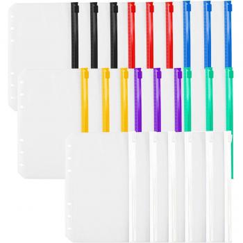 Carpeta de 6 Anillas A6 con 24 Fundas Transparentes