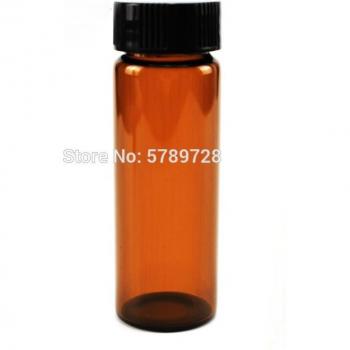 10pcs Brown Glass Bottles for Essential Oils, with Plastic Screwcap and PE Pad, Capacities 3/5/10/15/20/30/40/50ml