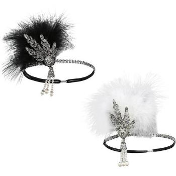 Accessoire de tête en plumes vintage