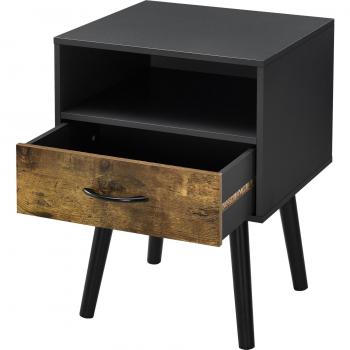 Table de nuit avec espace de stockage 57 cm noir