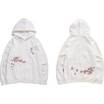 Sudadera casual con bordado de flores de cerezo