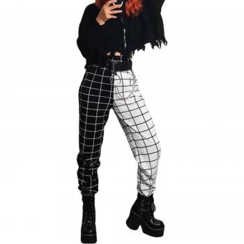 High-Waist Checkerboard Trousers for Girls