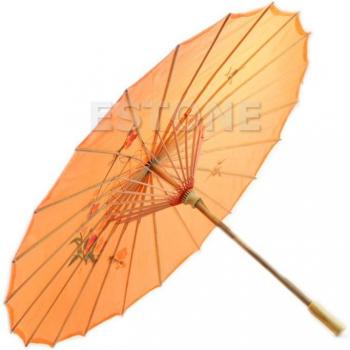 Asiatischer Regenschirm mit Kunstmotiven