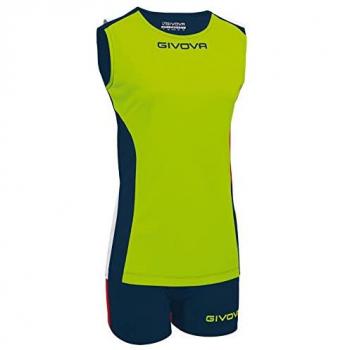 Completo Giallo Fluo/Blu per Pallavolo Givova