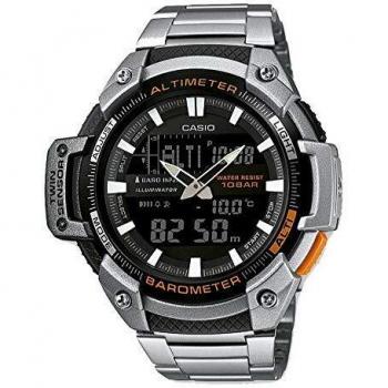 Casio Men's Collection Silver and Black LCD Stainless Steel Quartz Watch