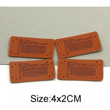 4x2CM Brown Leather Clothing Tags