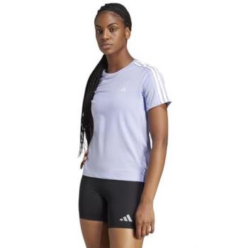 Adidas T-shirt donna “Own the Run” 3 Stripes Violette
