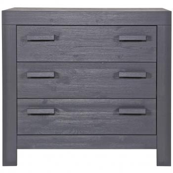 Woood Brushed Steel Grey Chest of Drawers