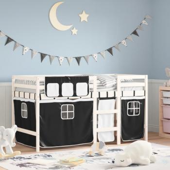 Lit mezzanine enfant 90x190 cm – version rideaux
