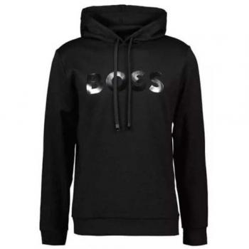 BOSS Sudadera Negra para Hombre con Efecto Espejo