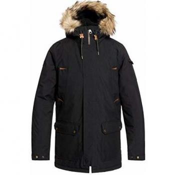 Quiksilver Herren-Outdoor-Kapuzenparka Ferris – Schwarz (S) – wasserdicht