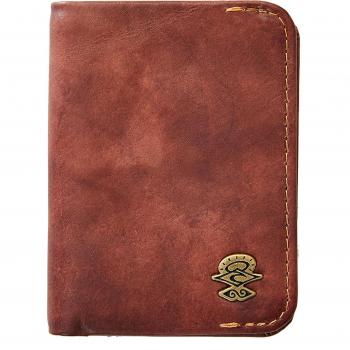 Portefeuille Portrait Slim Rip Curl en Cuir Marron