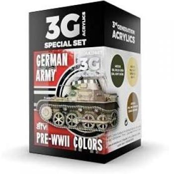 Ak interactive peinture acrylique 3G Set AK11687 Couleurs de l'armée allemande avant la Seconde Guerre mondiale 3 x 17ml