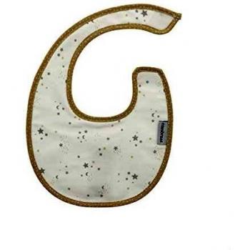 Babero Con Velcro Estrella Beige 16x19 cm