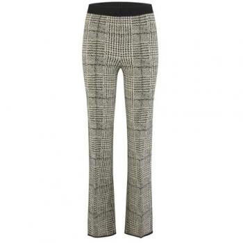 MARC AUREL 2-in-1 Flared Hose aus Stretch-Glencheck schwarz