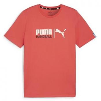 Camiseta de Balonmano Puma Hombre Manga Corta Roja