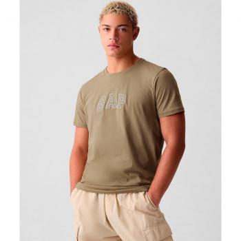T-shirt Cotone Uomo Beige Con Logo Ricamato, Taglia XL