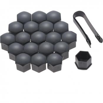 Cubiertas Antióxido para Tornillos y Tuercas de Rueda, 20 Piezas, 17/19/21mm, Herramienta de Extracción Incluida