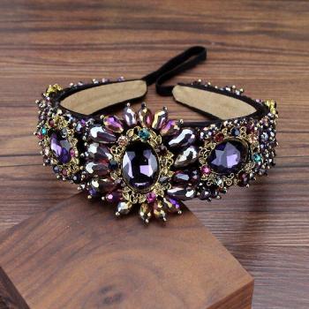 Barock-Luxus-Haarband „Lila Perlen“ für Damen