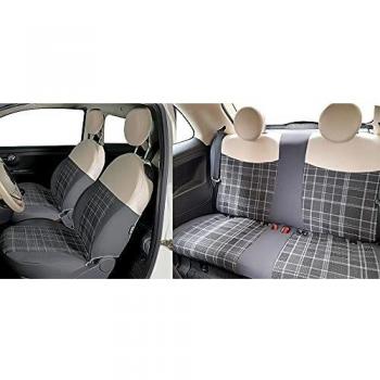 Coprisedili Fiat 500 07 serie completa scozzese grigio