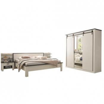 Furn.Design 6-teiliges Schlafzimmer Set Stove in weißer Pinie