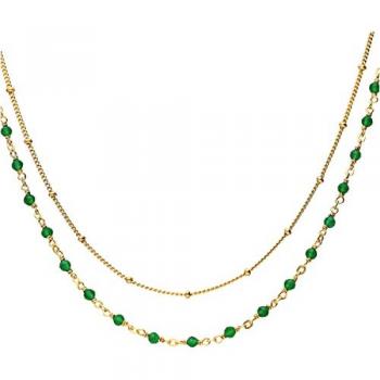 Collier Bijoux Naturels en Argent Doré