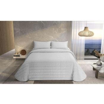 Colcha Pierre Cardin ondas Blanco Cama de 180 (3 Piezas)