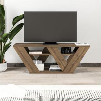 Decortie Thales TV‑Schrank – Eiche dunkel Effekt – B:110 cm H:40 cm T:30 cm – platzsparend