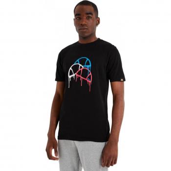 Camiseta Ellesse Preta Estampada em Silicone Tamanho XS