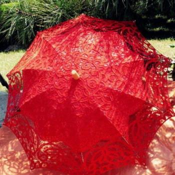 Parapluie couture nuptiale – tissu coton, motifs brodés, couleurs riches