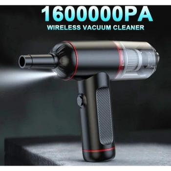 Robot Aspiratore Portatile 5‑in‑1 a 1600 000 Pa – 3 Velocità, Mini Elettrodomestico per Auto con Illuminazione di Sicurezza