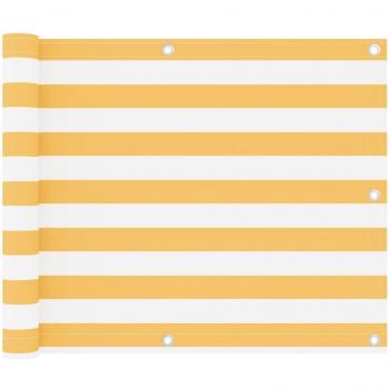 Paravento Balcone Oxford Bianco e Giallo 75x500 cm