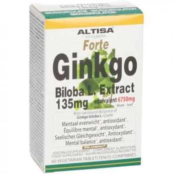 Extrait de Ginkgo Biloba Altisa 135 mg – 60 capsules fortes
