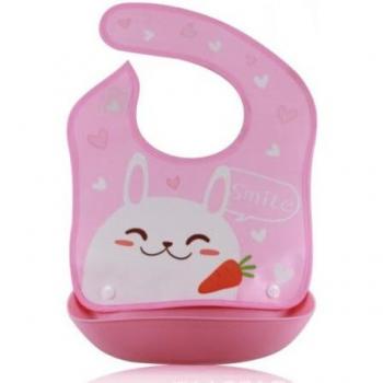 Bavoir silicone imperméable pour bébé, lavable, pliable, attrape-miettes