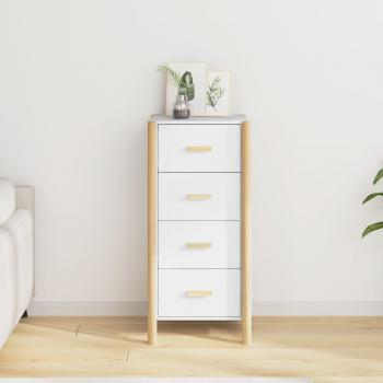 Organisateur de Salon Salle de Séjour Buffet Haut avec Pieds Scandinave Blanc Bois d'Ingénierie