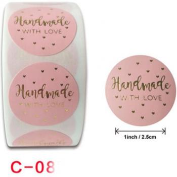 Gold glänzende Rosa Aufkleber – 500 Stück – für Karten, Verpackungen & Scrapbooking
