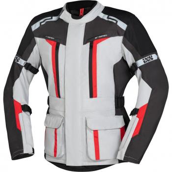IXS Evans-ST 2.0 Giacca da moto impermeabile Grigio Rosso L