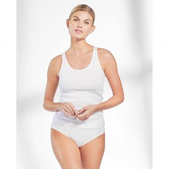 Camiseta Blanca Acanalada Sin Mangas
