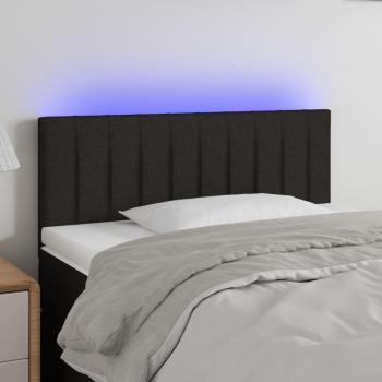 Cabecero con iluminación nocturna de tela negro, modelo vidaXL (medidas: 90x5x78/88 cm)