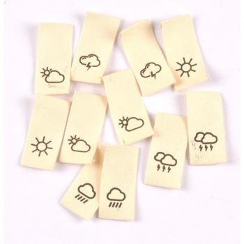 50pcs Beige Woven Labels for Clothing Care CP2440