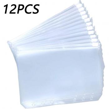 Classeur multi-anneaux A5, A6, A7 – 12 pochettes zippées