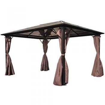 Cenador Patio Aluminio Marrón 400 x 300 cm