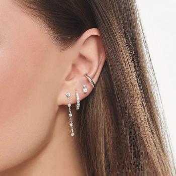 THOMAS SABO Single-Creole »farbige Steine, weiße Steine, CR666-051-14«
