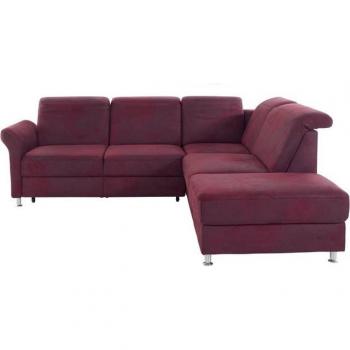 Sit&More Ecksofa Darwin L‑Form (Bettfunktion möglich) – Bordeaux, Federkern inkl