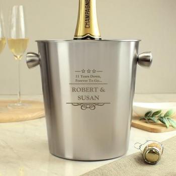 Silver Personalized Ice Bucket