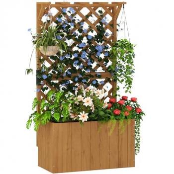 Outdoor Trellis Wood Planter