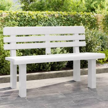 Banc de jardin polypropylène blanc 110x52x71 cm